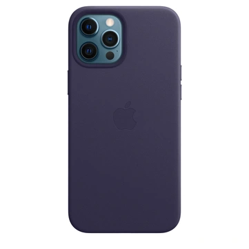 Apple Leather Casing with MagSafe untuk iPhone 12 Pro Max Dark Purple