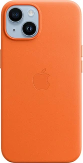 Apple Leather Casing with MagSafe untuk iPhone 14 Orange
