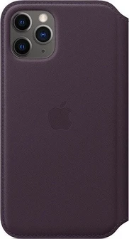 Apple Leather Folio Casing untuk iPhone 11 Pro Aubergine