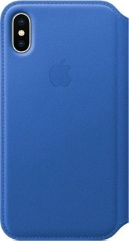 Apple Leather Folio Casing untuk iPhone X electricblau