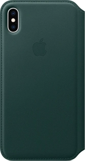 Apple Leather Folio Casing untuk iPhone XS Max waldGreen