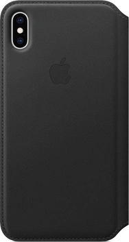 Apple Leather Folio Casing untuk iPhone XS Max Black