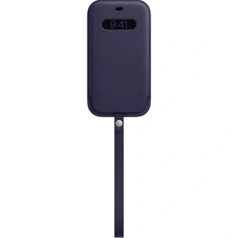 Apple Casing Kulit with MagSafe untuk iPhone 12 Pro Max Dark Purple