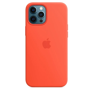 Apple Silicone Casing with MagSafe untuk iPhone 12 Pro Max leuchtorange