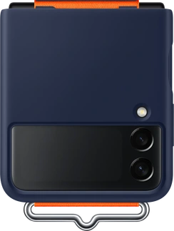 Samsung Silicone Casing with Strap untuk Galaxy Z Flip 3 Navy Blue