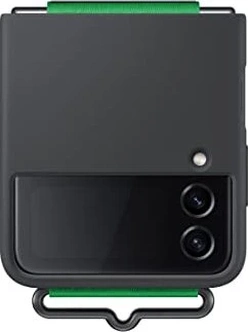 Samsung Silicone Casing with Strap untuk Galaxy Z Flip 4 Black