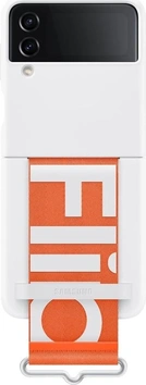 Samsung Silicone Casing with Strap untuk Galaxy Z Flip 4 White