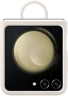 Samsung Silicone Casing with Ring untuk Galaxy Z Flip 5 Cream