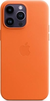 Apple Leather Casing with MagSafe untuk iPhone 14 Pro Max Orange
