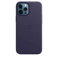 Apple Leather Casing with MagSafe untuk iPhone 12 Pro Max Dark Purple