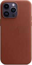 Apple Leather Casing with MagSafe untuk iPhone 14 Pro Max Umbra