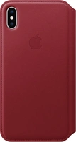 Apple Leather Folio Casing untuk iPhone XS Max Red