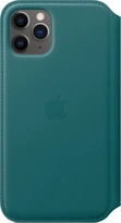 Apple Leather Folio Casing untuk iPhone 11 Pro Peacock Blue