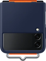 Samsung Silicone Casing with Strap untuk Galaxy Z Flip 3 Navy Blue