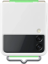 Samsung Silicone Casing with Strap untuk Galaxy Z Flip 3 White