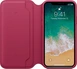 Apple Leather Folio Casing untuk iPhone X Berry Red