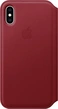 Apple Leather Folio Casing untuk iPhone XS Red