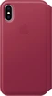 Apple Leather Folio Casing untuk iPhone X Berry Red